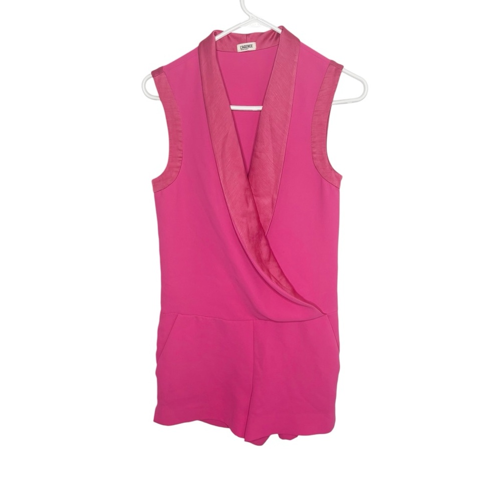 L’Agence tuxedo romper pink sleeveless size 4